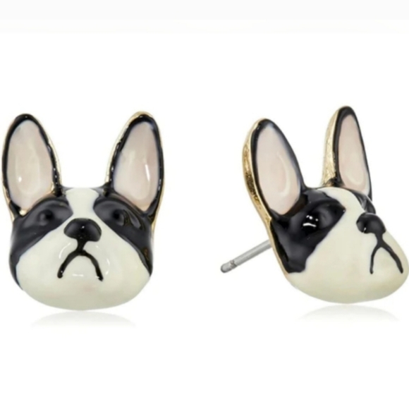 New! BETSEY JOHNSON 3D Sugar Critters Collection French Bulldog Earrings. - Picture 3 of 10